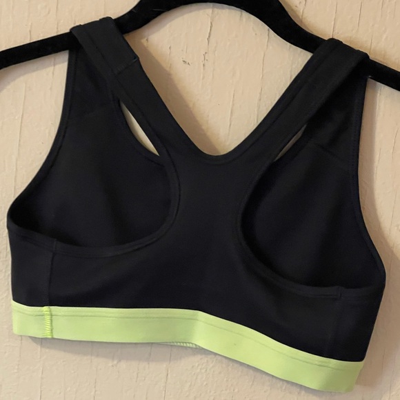 Nike Black and Lime Yellow Sports Bra - Picture 2 of 3